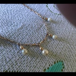 Vintage 12K goldfil vintage pearl necklace,